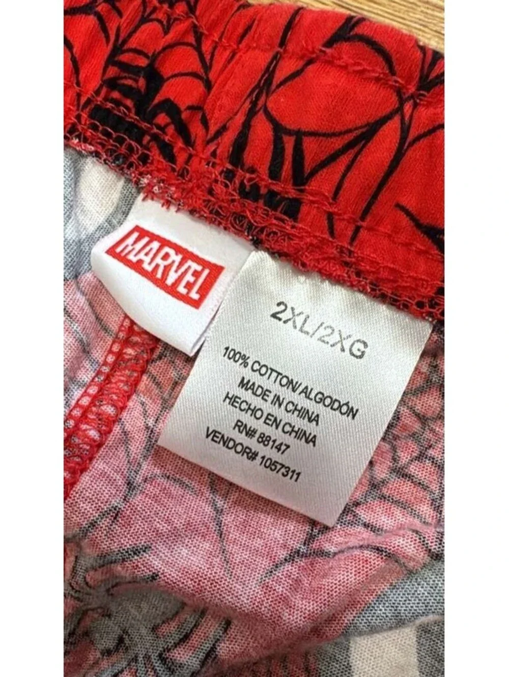 Marvel Work Size 2XL Red Spider‑Man Print Cotton Pajama Pants Size 2XL New